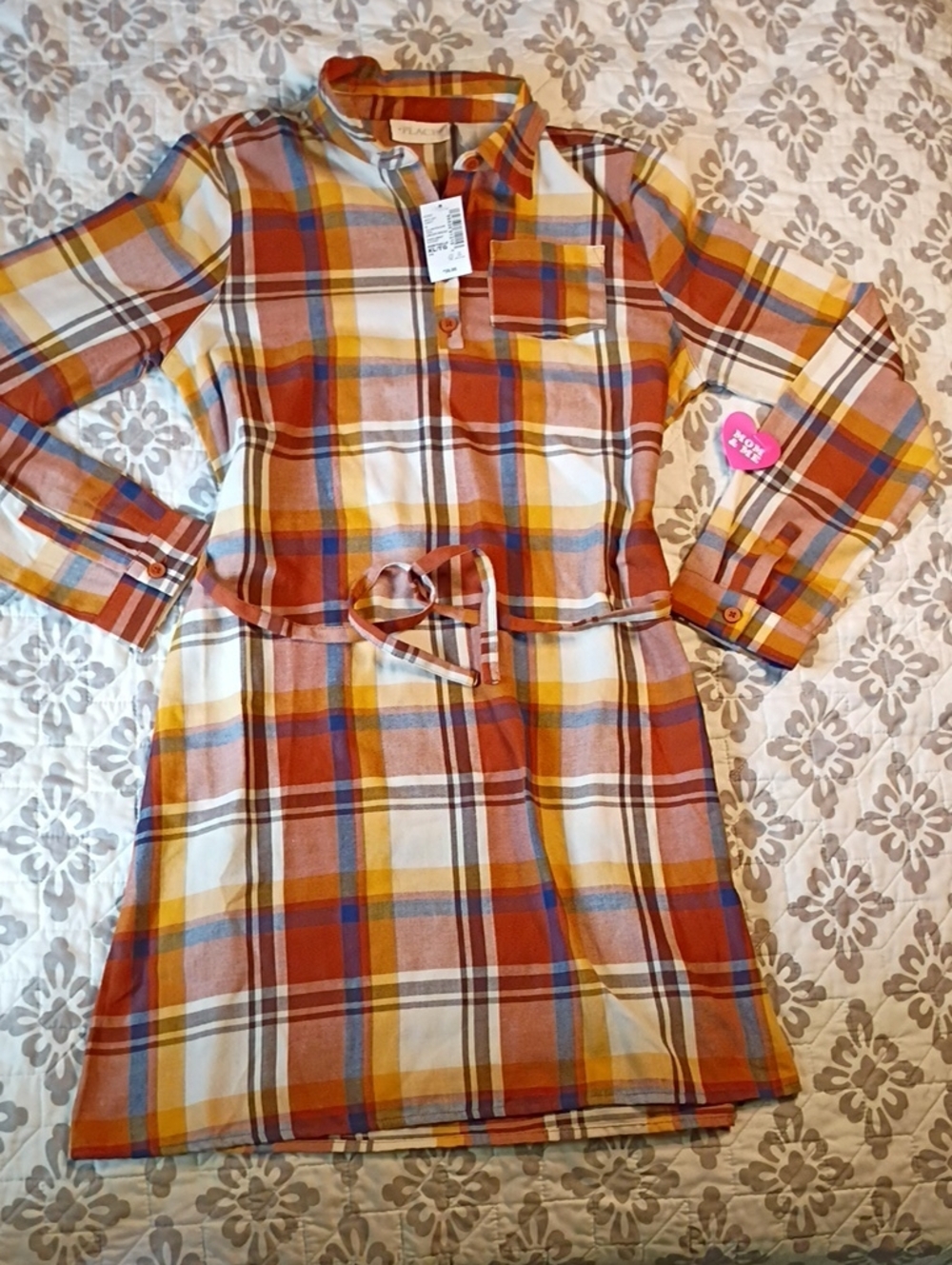 Place Plaid Shirt in Rust, Mustard & Navy